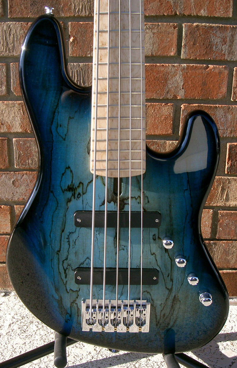 Lej 524 Exotic Spalt Maple Blue Burst Lowend Bass Shop Vault 3052